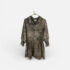 Women's Black Denim Mini Dress